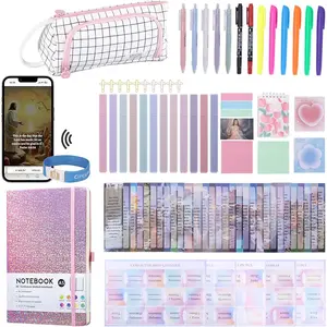 Study Supplies with Daily  Verse Bracelets, Journaling Kit for Women with Tabs Notebook and Pen Case  Bookmarks highlighters. Tools for Students Beginner, Mom Day Gifts