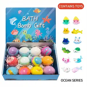 12-Pack Children's Bubble Bath Balls with Surprise Toy & Gift, Unisex Skin Repair Bath Balls for Kids (Sports & Outdoor Leisure Use)