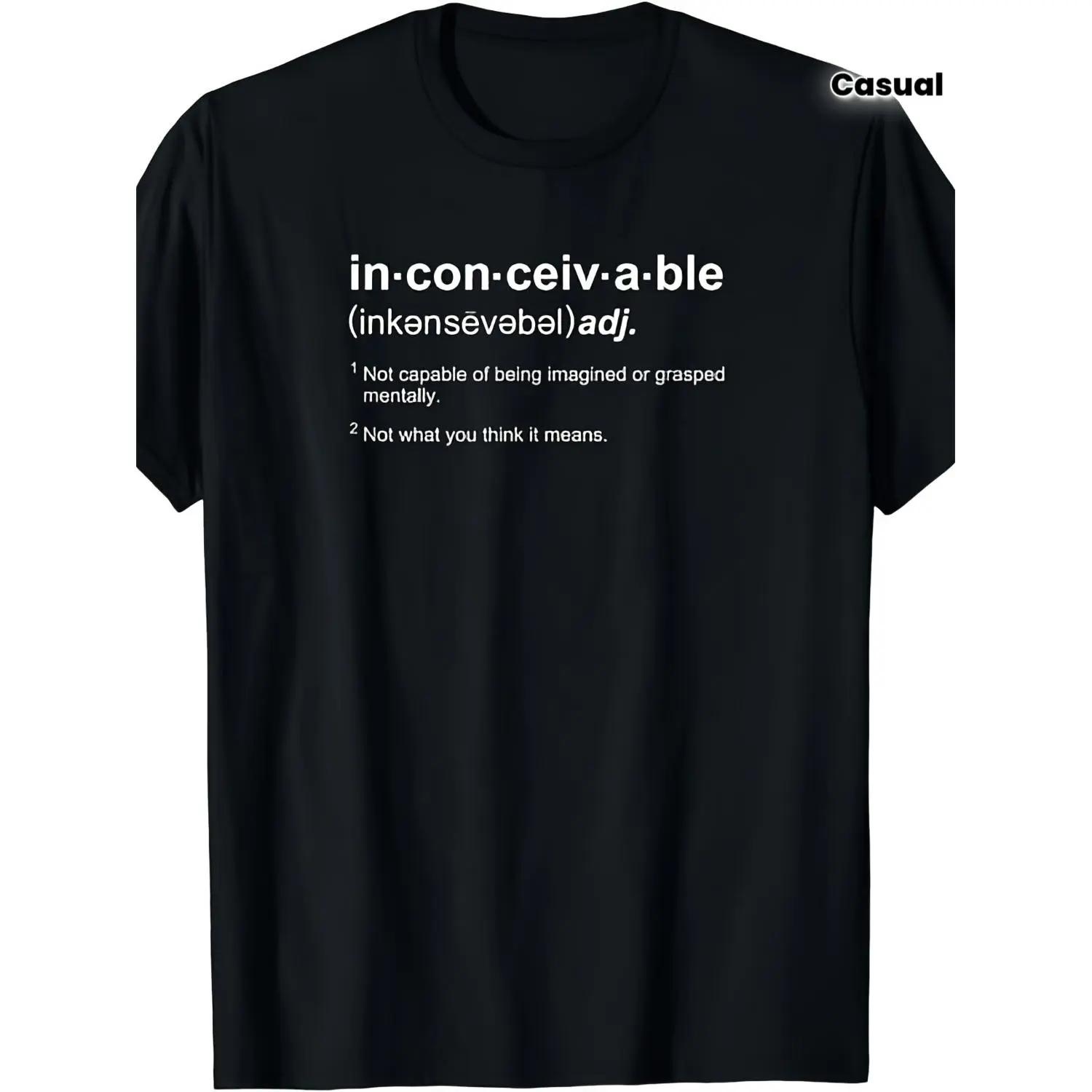 Princess Bride Inconceivable Movie T Shirt Vintage Unisex Tee with Iconic Vizzini Quote 220GSM Pure Cotton Retro Round Neck for Men and Women Casual and Themed Costume Apparel