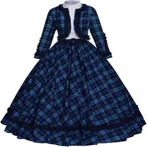 Victorian Dress for Women Holiday Caroler Costume Gown Dress
