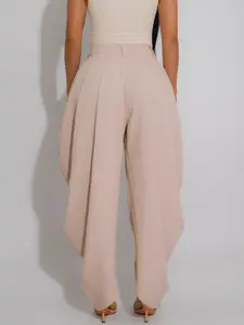 Tw795 Women's Floral Blossom Pants, Solid Color Aesthetic Sexy Urban Multi-Fold Personality Casual Four-Season Commuter Pants, Casual Fashion Pants