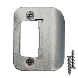 Gator Door Strike Plate With Screws For Interior & Exterior Doors Universal Alloy Steel Latch Restorer Satin Nickel Finish Quick Fix For Doors That Won't Latch