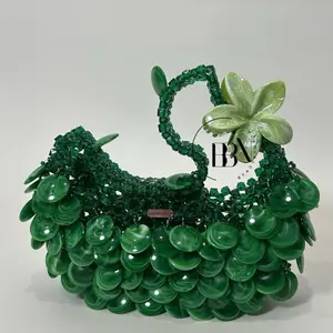 Ego Handmade Shoulder Beaded Bag for Outing Made with Shell Design Unique Fashion Accessory