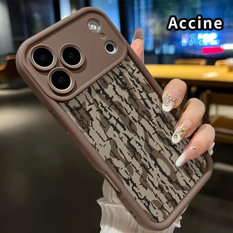 Wood-Grain Style Camouflage Soft TPU iPhone Casing - Anti-Drop, Anti-Slip, Durable Protector with Shockproof Protection, Camera Shield for iPhone 17 Pro Max,16 Plus,15,14 Pro,13,12,11,XR,Air E Boys' Handheld Accessory,techvibes