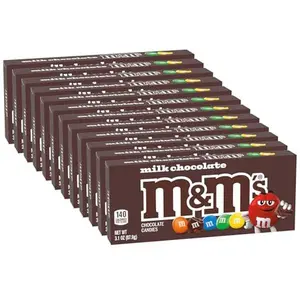 M&M'S Milk Chocolate Candy Movie Theater Box, 3.10 Ounce (Pack of 12)