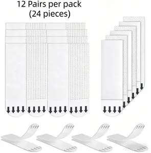 12 Pairs Heavy Duty Picture Hanging Strips, Removable & Reusable Adhesive Mounting Strips, No Damage Wall Sticky Hooks for Home Decor, No Drill, No Residue