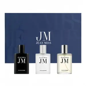JEAN MISS Men's Perfume Set, 30ml*3 liquid fragrances, Summer Vitality Edition Perfume, Refreshing Ocean | Calm Cedar | Warm Amber, Portable Travel Set, Exquisite Men's Fragrance Gift Box, Suitable for Both Gifting and Personal Use, Gift for Boyfriend