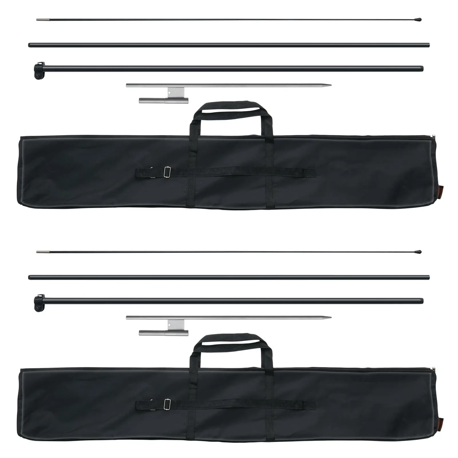 【SummerFinds】VEVOR Feather Flag Pole Kit,  , 2 Packs Swooper Flag Pole 12.7 ft, Sign Flag Poles for Business Advertising Flags Outdoor, with Ground Stakes and A Carrying Bag (Flag Not Included) Aluminum Banner