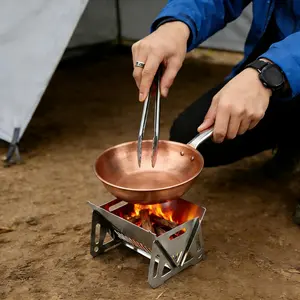Portable Stainless Steel Wood-Burning Campfire Stove | Heavy-Duty Foldable Outdoor Cookstove with Chimney & Fire Pit, Compatible with Charcoal/Firewood, Backpacking, Camping, Survival, Backyard Use - No Ignition Starter Included