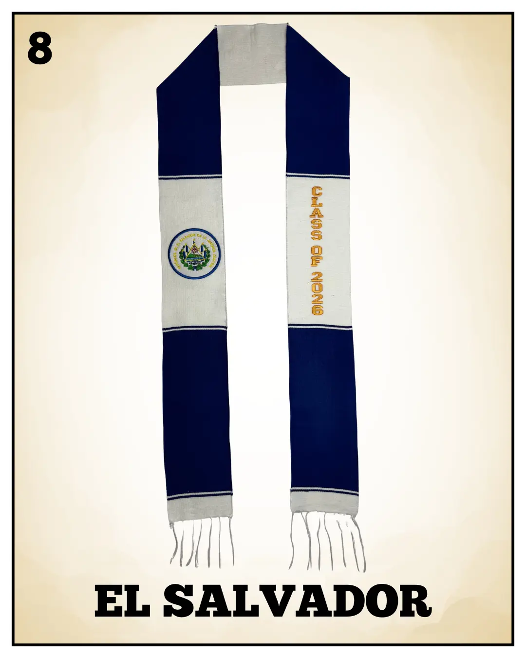El Salvador 2026 Graduation Stole