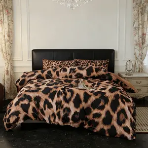 3-Piece Leopard Print Bedding Set Includes 1 Duvet Cover & 2 Pillowcases No Insert , Comfortable Home Essentials, Perfect Birthday Gift