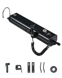 【fathersdaygift】VEVOR Roof Rack Water Tank, 4 Gal, Multi-Dispensing Outdoor Tank with 2 Splash-Guard Panels & T-slot, High-Capacity Aluminum Tank with Pressurization Port, Fit for Trunks, Roll Bars, Crossbars