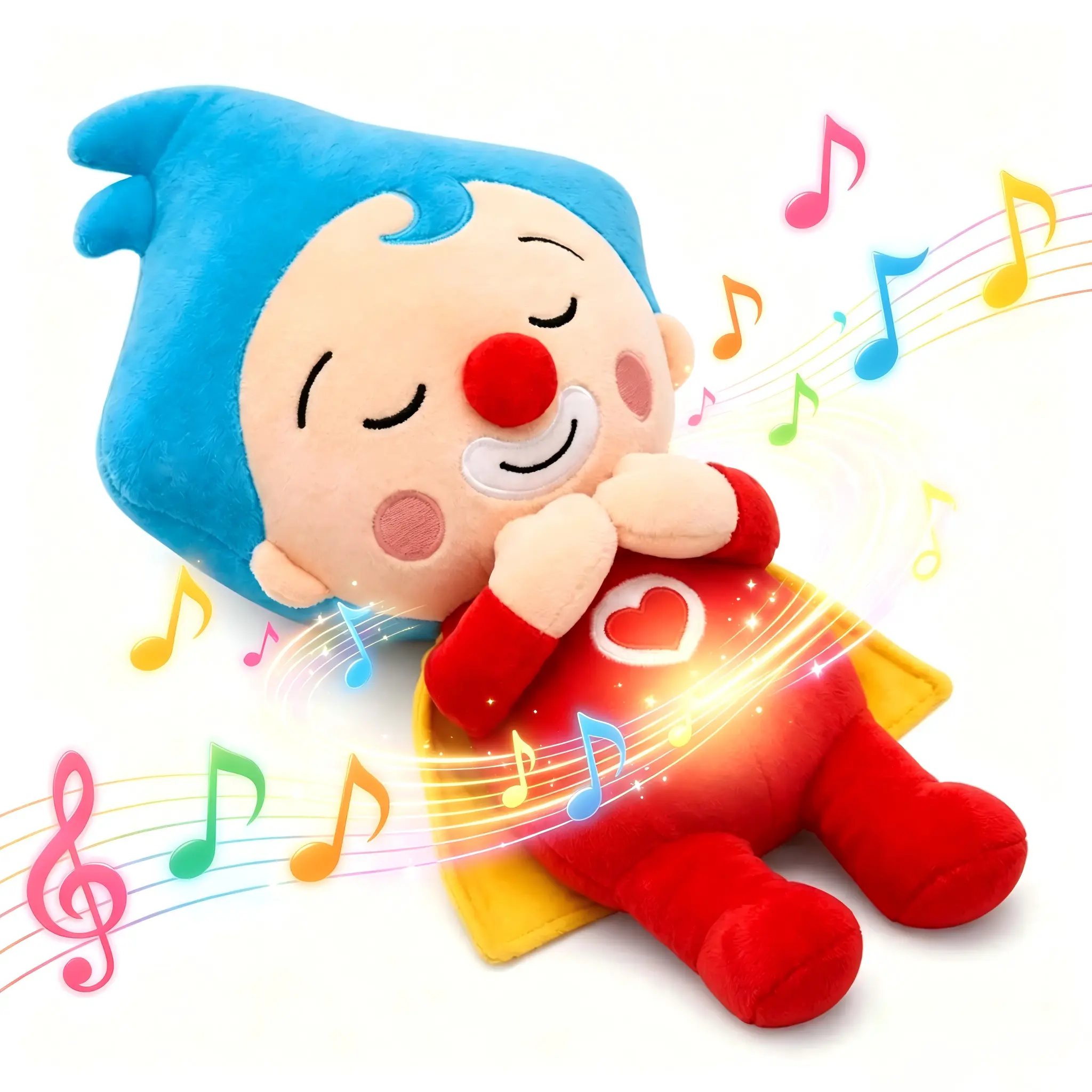 40cm Light-Up Rhythmic Breathing Belly Plush - Electric Sleep Soother for Toddlers, Stress Relief Classic Novelty Toy