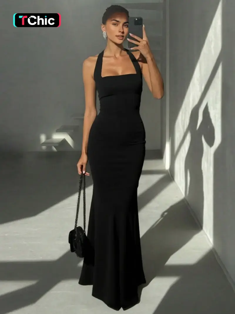shein bae floral print tie backless sequin halter bodycon dress Romantic A-Line Tulle Wedding Dress main image 1