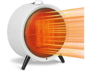 KEN BROWN Space Heater for Indoor Use Black, 1500W/900W Electric Desk Heaters with Thermostat, 2 Heat Settings, Fast Safety Heat, Portable Mini Space Heater for Home Bedroom Office Desk