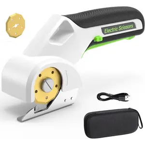 2026  4V Cordless Electric  Tools, Cardboard  with 2 Titanium  Accessories, Safety Lock, Rotary  for Cardboard,Gifts for Men&Women - Glossy White