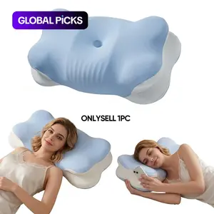 3D Cloud Pillow Memory Foam Pillow, Ergonomic Orthopedic Memory Foam, for relaxing the neck and shoulders, ideal for adult side sleepers, enlarged surface cradles the head, a perfect gift for family and friends #GLOBAL PICKS