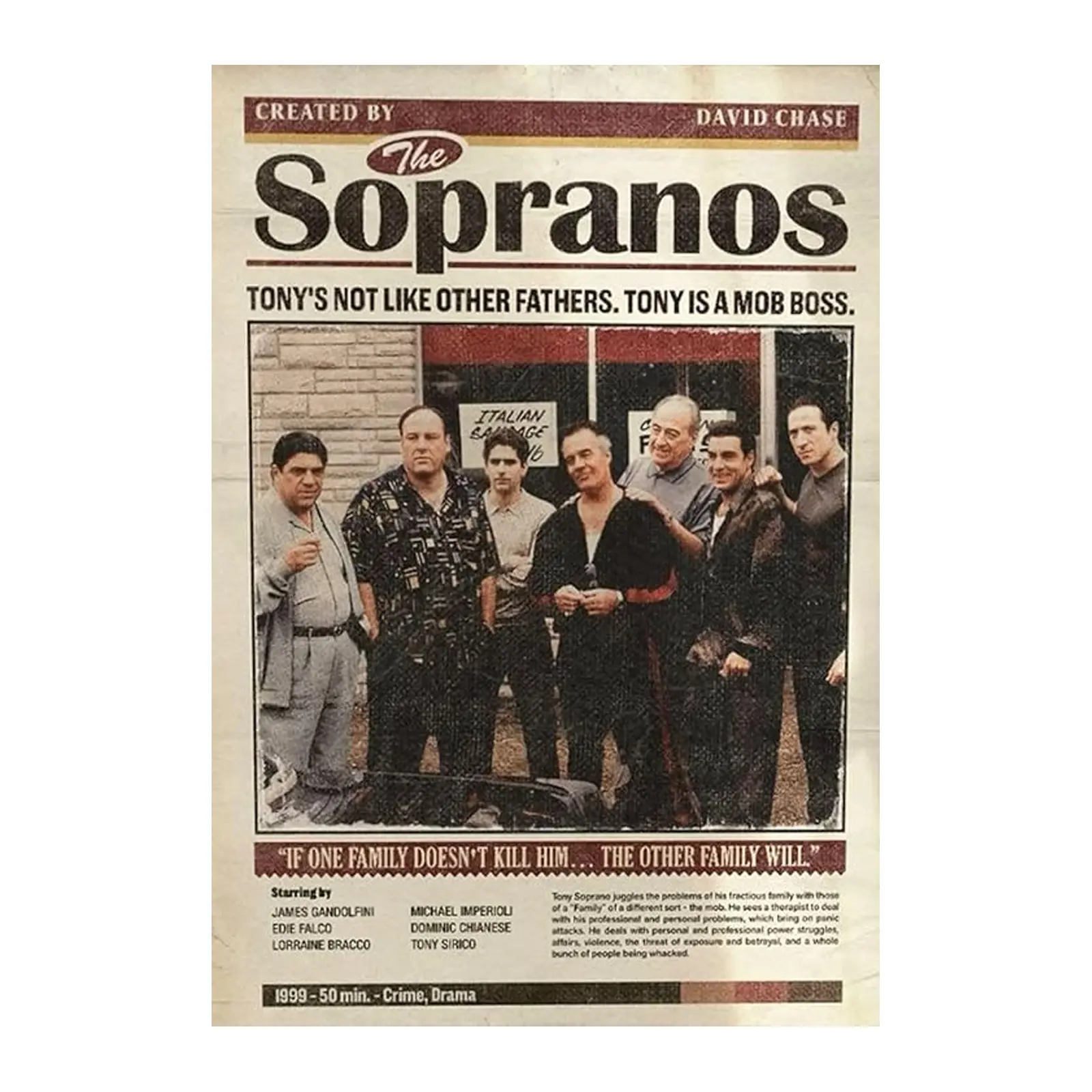 The Tony Sopranos Funny Mafia Poster Premium Wall Art Poster Unframed HD Print Home Office Decor Unique Trendy Gift