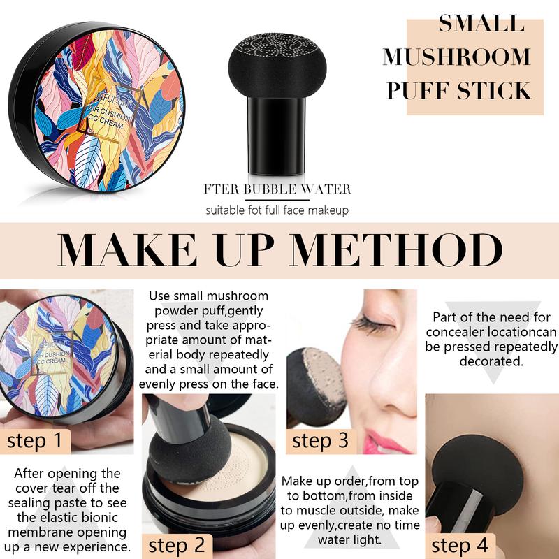 Sefudun Air Cushion Foundation-Air Cushion BB Cream Concealer Moisturizing, Makeup Long Lasting Waterproof, Primer Liquid Foundation Long Lasting