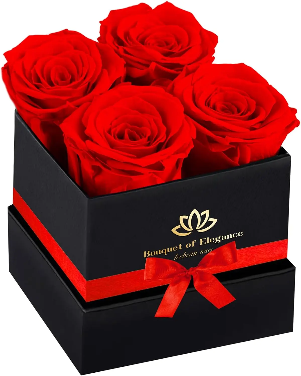 Forever Flowers Roses in A Box,Real Preserved Flowers,Preserved Roses,Preserved Flowers for Delivery,Birthday Gifts for Women/Men/Mom,Flowers for Mothers Day,Valentine's Day Rose Gifts,Red