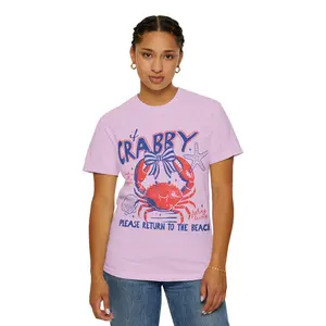 Crabby Please Return to the Beach T-shirt | Red Crab Nautical Design