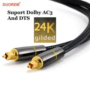 High-End 6-Foot Fiber Optic Digital Audio Toslink Cable, Electroplated Processing, Ideal for Home Theater and Gaming Systems