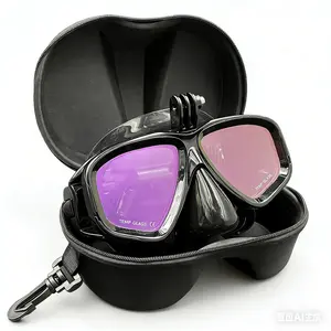 Adult Snorkeling Diving Mask for GoPro, UV Protection Lens Diving Goggles, Pack in Black Case