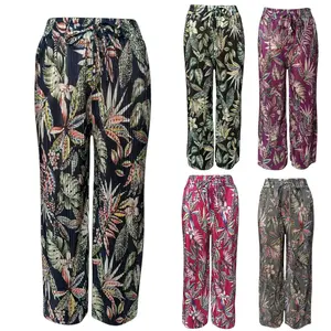 Loose Summer Trousers – Elastic Waist Pants with Pockets for Women | Boho Floral, Casual Beach & Picnic Wear
