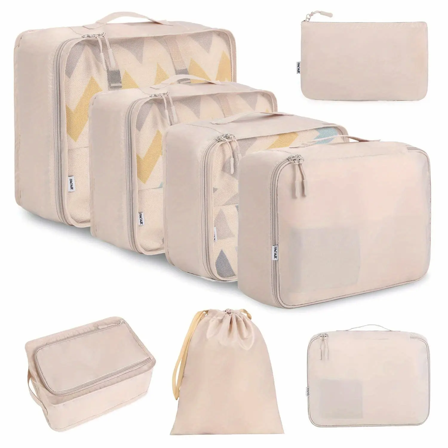 8pcs/ Set Packing Cubes for Suitcases, Travel Luggage Packing Organizers, Closet Storage, Under-Bed Storage, Storage Trunks, Compression Storage Shoe Bag, Clothing Underwear Bag, for Man & Women, Under-Bed Storage