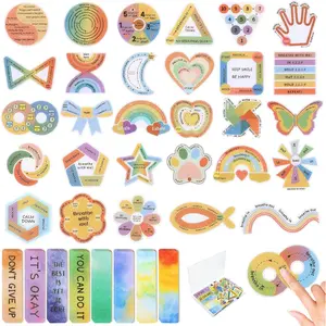 108 Pieces Sensory Stickers - 2 Textured Surface Calm Stickers with Storage Box - Fidget Strips for Adults with ADHD - Anxiety Relief Mindfulness Stickers for Office Desk