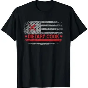 Dietary Cook Appreciation Week Healthcare US American Flag T-Shirt