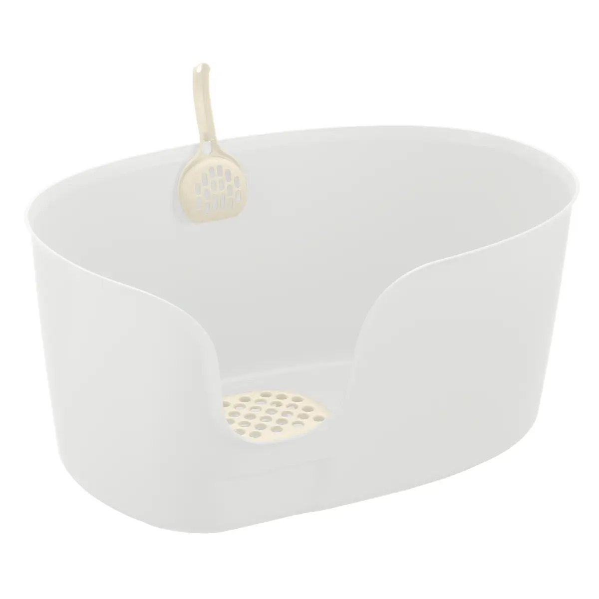 212 MAIN Richell 60036 PAW TRAX High-Wall XL White Cat Litter Box, Cat Litter Tray