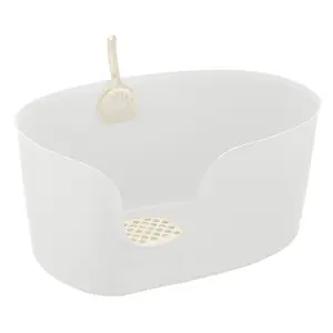 212 MAIN Richell 60036 PAW TRAX High-Wall XL White Cat Litter Box, Cat Litter Tray