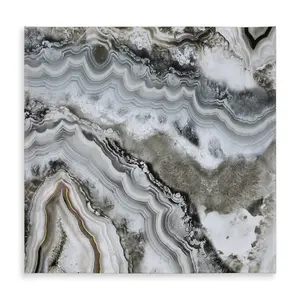 360 stand Durable Fabric Geode Abstract Hyperrealism Tablecloth, 58x58", Water Resistant Elegant Modern White Kitchen Linen for Home Decor, Modernity