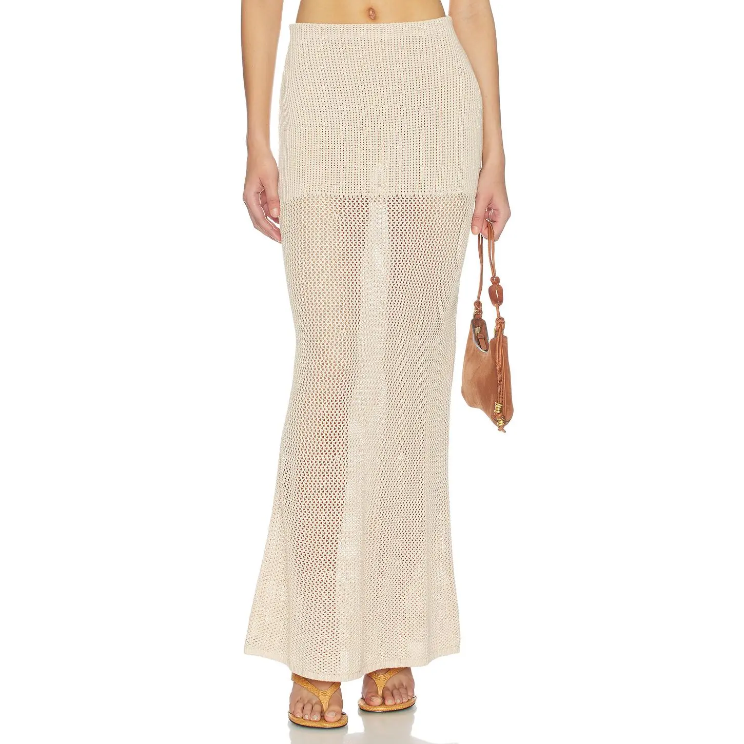 Lovers and Friends Emmalee Pointelle Maxi Skirt in Cream