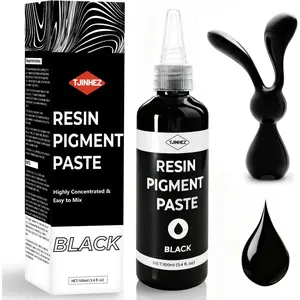 Black Pigment Paste for Epoxy Resin, Ultra Highly Concentrated & Easy to Mix, 100ml/3.4floz Opaque Liquid Resin Dye Paste for Resin Art, River Table, UV Resin Jewelry Making