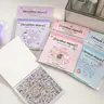 Mini Stickers Scrapbook Supplies Adhesive Book - 24 Sheets, 1600+ Cute Cartoon & Flower Cut-Outs, Kawaii Planner, Journaling, Diary Sticker Pack for Creative DIY Projects