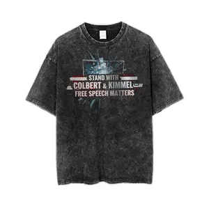 Stand With Colbert & Kimmel Tee, Free Speech Matters Shirt, Political Talk Show Host Graphic, Crew Neck T-Shirt, Short Sleeve, Unisex Vintage Top, Streetwear Style