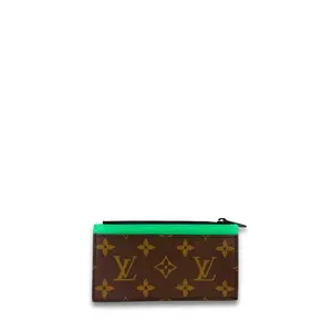 Pre-owned Louis Vuitton Coated Canvas Small Leather Goods Monogram Fragment Card Holder