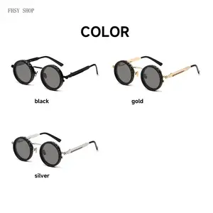 Unisex Polarized Round Sunglasses - Trendy Punk, Adjustable Dimming ND9 Lens, UV400 Protection, Lightweight Durable Eyewear for Outdoor Sports, Fishing | Aesthetic, Contemporary, Dark Men's Sunglasses, Aesthetic Men's Sunglasses
