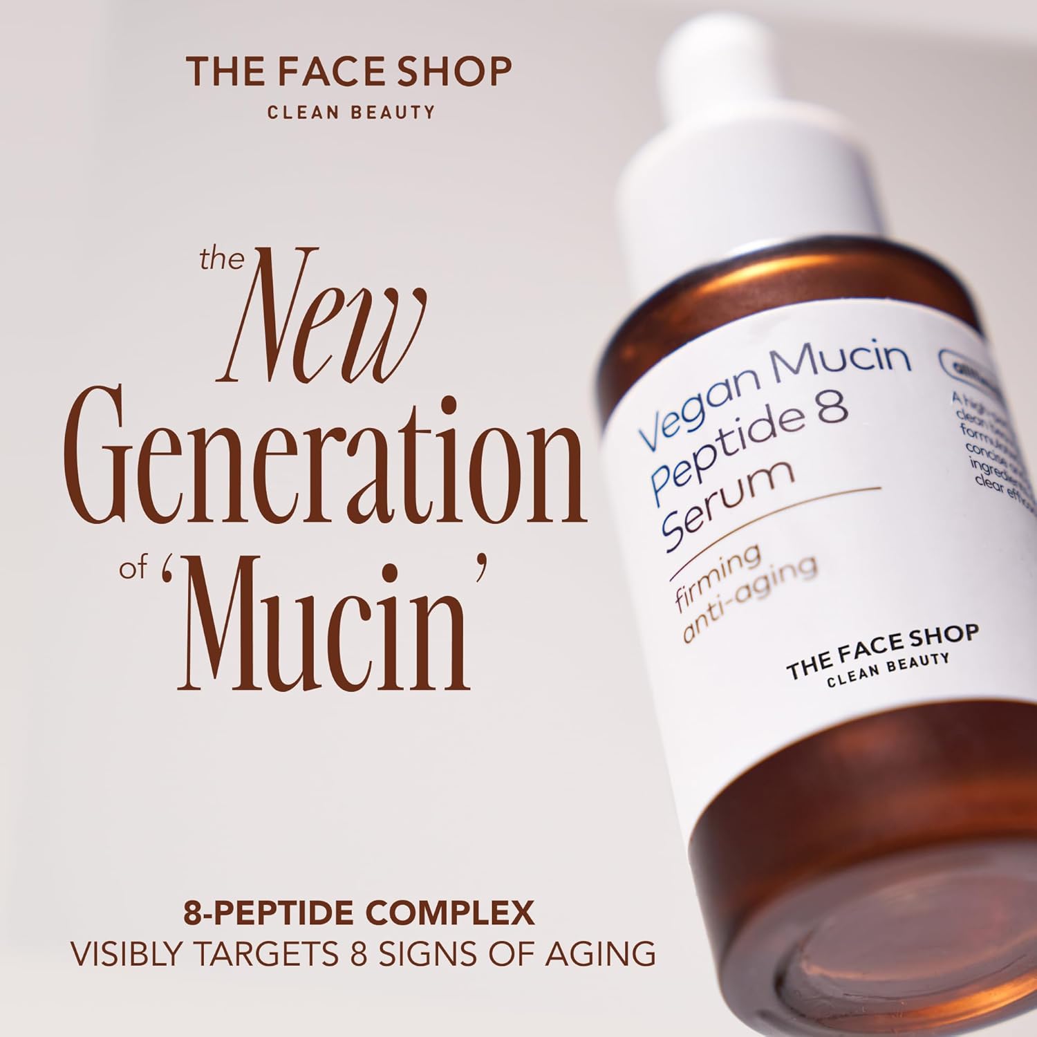[THE FACE SHOP] Alltimate Vegan Mucin Peptide 8 Serum (30ml) - Anti-aging & Hydrating Serum with Glutathione for Smooth, Radiant Glow Skin l Dermatologically tested l Fragnance-Free l Fast Absorbing l Korean Skincare