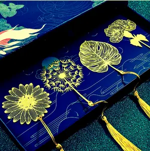 Handmade Book Mark Golden Flower Bookmarks Reading Marker for Book Lover