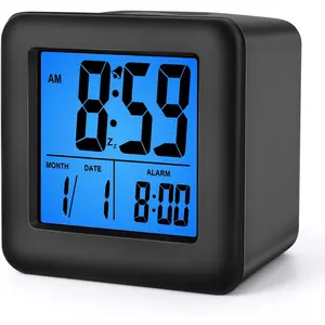 Digital  Clock   Clock with Snooze and Nightlight - Easy Setting  Clock Display Time, Date - Loud  Clock for Bedroom -   (Black)