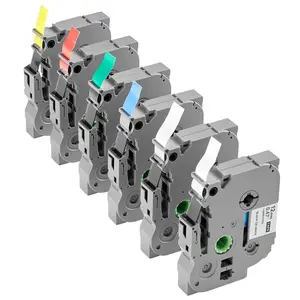 VEVOR Label Maker Tape Refills, 6-Pack 12mm (0.47in) Colored Organizing Tags, Compatible with Brother P-Touch Models, Replacement for TZe-131 TZe-231 TZe-431 TZe-531 TZe-631 TZe-731 Series