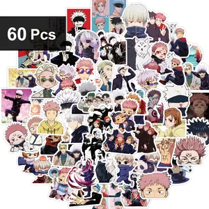 60pcs Cartoon Jujutsu Kaisen Stickers - Cute DIY Scrapbooking & Stamping Supplies for Kids, Ideal for Laptops, Cars, Sticker