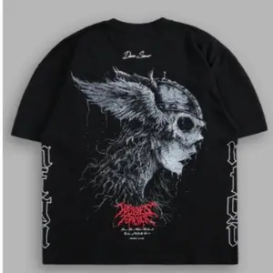 Darc Valkyrie "Side By Side" Premium Tee in Black – Heavyweight American Streetwear Oversized Cotton Crewneck Graphic Tee