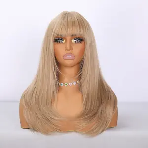 SMILCO/24Inch Blonde Hair Wig for Women | Synthetic Curly Wig Heat Resistant Fiber Wigs | 22 Inches | SM7828 Fluffy Long