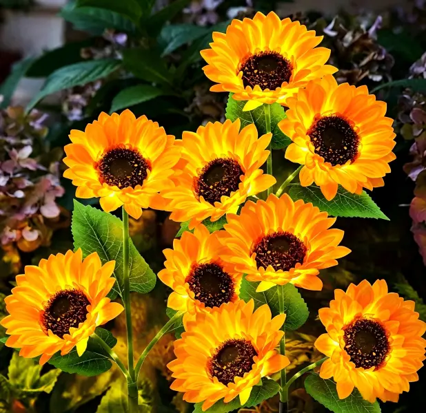 Solar Sunflower Stake Lights 3 Pack 9 Flower Heads Waterproof Outdoor Yard Patio Pathway Flower Bed Decor Gifts for Mom Grandma Women