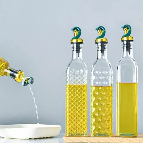3pcs/set Automatic Switch Oil Nozzle, Automatic Flip Top Oil Bottle Cap, Kitchen Oil Dispenser, Kitchen Utensils & Gadgets