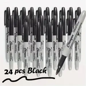 24-Piece Permanent Marker Set, Anime Drawing Pens, Alcohol-Based Waterproof Colorful Markers, Fine Flexible Tips, Quick-Dry Fade-Resistant, Vibrant Colors